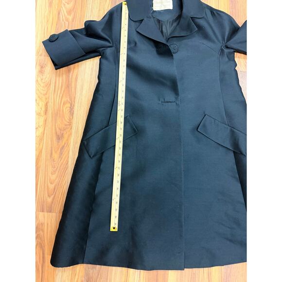 Vintage 60s Jackie Mod Swing Coat Elegant Bell Sleeve Old Money Luxury Coquette - Picture 14 of 16